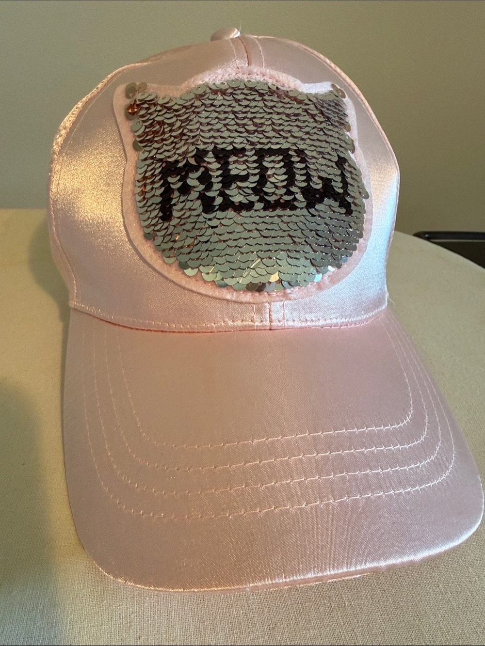 Meow pink cat sequin hat